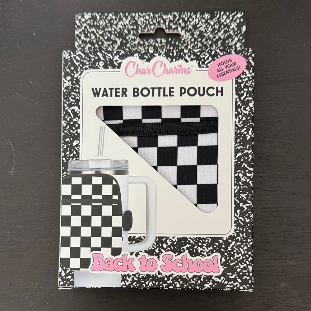 Checkered Water Bottle Pouch - Picture 2 of 5